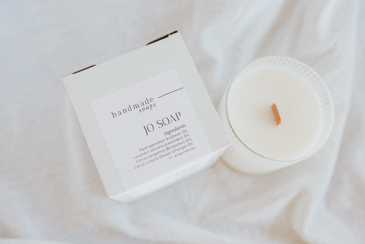 Jo Soap Natural Soy Wax Wood Wick Candle